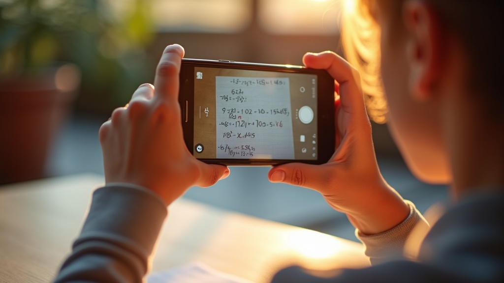 Chico sacando foto a la tarea